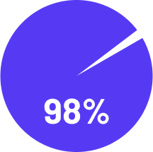 pie chart 98%
