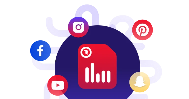 Unified data source for marketing reports, seamless sharing from Facebook, Instagram, Pinterest, Snapchat