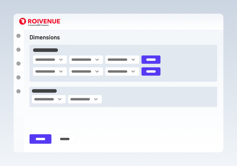 Roivenue application, custom dimensions