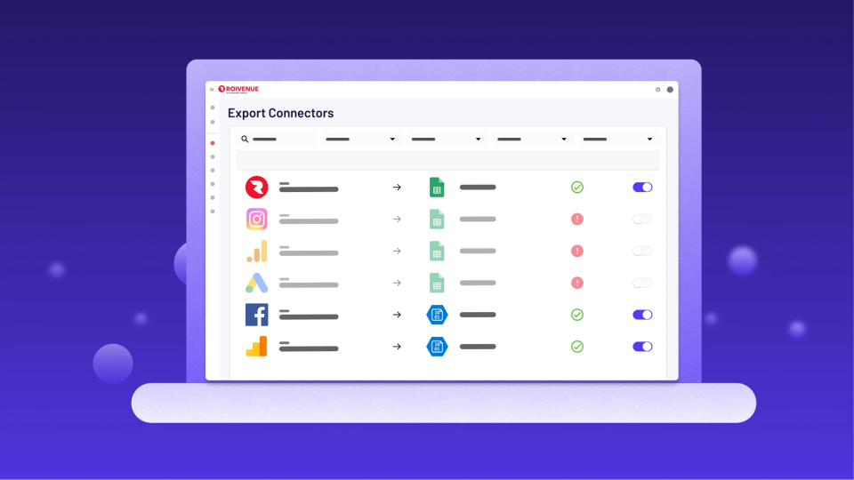 Export connectors main page