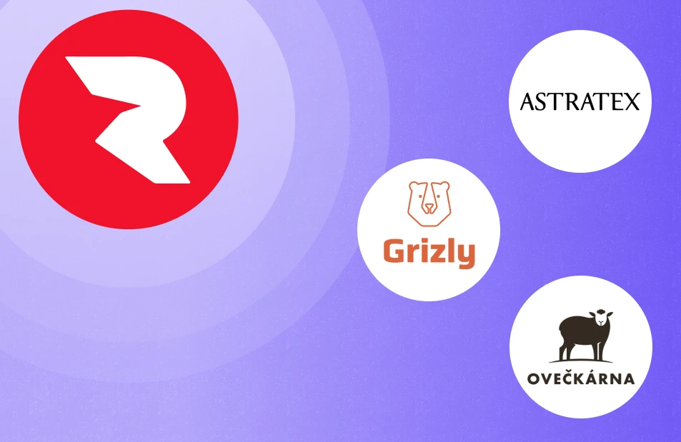 roivenue red logo, astratex logo, grizly logo, oveckarna logo