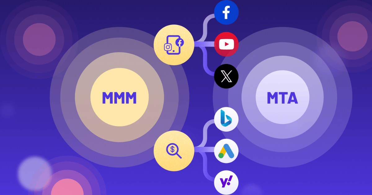 Visual displaying AI-driven marketing analytics, representing MMM and multi-touch attribution measurement.