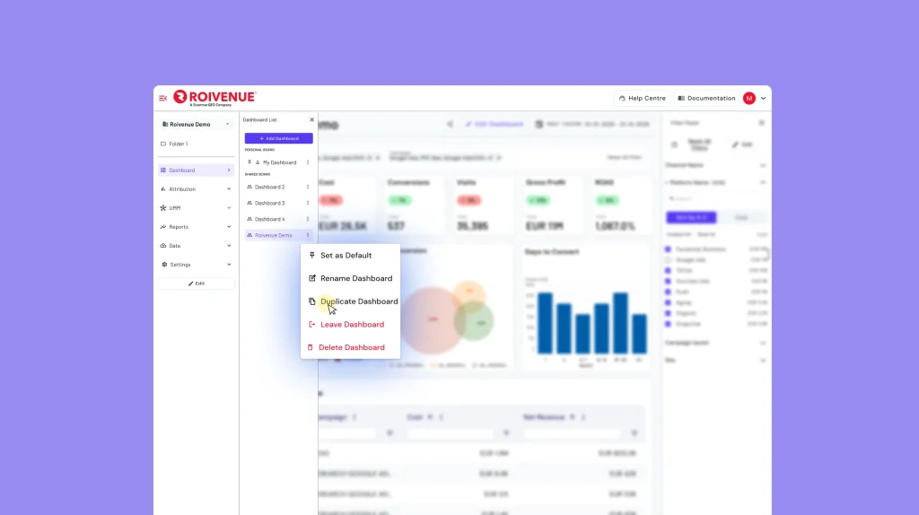 Configurable Dashboard Duplicate Dashboard